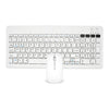 Teclado inalámbrico Bluetooth recargable 2858+030 con ratón silencioso y 800/1200/1600 DPI (blanco)