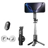 Palo selfie portátil P08Y Pro F2 para viajes, trípode mini MagSafe para teléfono con control remoto y luces de relleno (negro)