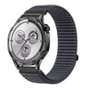 Correa de reloj de nailon tejido de 18 mm con cierre de velcro y interfaz metálica (gris oscuro)