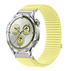 Correa de reloj de nailon tejido de 18 mm con cierre de velcro y interfaz metálica (amarillo neón)