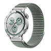 Correa de reloj de nailon tejido de 18 mm con cierre de velcro y interfaz metálica (gris y verde)
