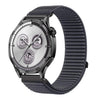 Correa de reloj de nailon tejido de 20 mm con cierre de velcro y interfaz metálica (gris oscuro)