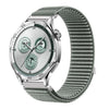 Correa de reloj de nailon tejido de 20 mm con cierre de velcro y interfaz metálica (gris y verde)