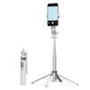 Palo selfie portátil extensible P135 con trípode y control remoto (blanco)