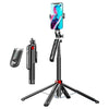 P195 Soporte retráctil de cuatro patas, extensible, para teléfono, con control remoto Bluetooth, palo para selfies
