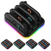 Base de carga horizontal para Nintendo Switch 2 con 4 posiciones y luces RGB deslumbrantes (negra)