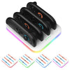 Base de carga horizontal para Nintendo Switch 2 con 4 posiciones y luces RGB deslumbrantes (blanca)