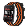 Correa de nailon con hebilla de aro para reloj Garmin Venu X1 (negro y naranja)