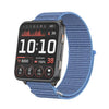 Correa de reloj de nailon con cierre de velcro y anillo metálico de dos secciones para Garmin Venu X1 (azul cabo)