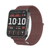 Correa de reloj de nailon con cierre de velcro y anillo metálico de dos secciones para Garmin Venu X1 (morado ahumado)