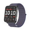 Correa de reloj de nailon con cierre de velcro y anillo metálico de dos secciones para Garmin Venu X1 (azul medianoche)