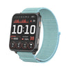 Correa de reloj de nailon con cierre de velcro y anillo metálico de dos secciones para Garmin Venu X1 (azul crisantemo)
