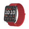 Correa de reloj de nailon con cierre de velcro y anillo metálico de dos secciones para Garmin Venu X1 (roja)