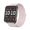 Correa de reloj de nailon con cierre de velcro y anillo metálico de dos secciones para Garmin Venu X1 (rosa perla)