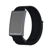 Correa de reloj para Amazfit Helio con anilla metálica de dos secciones y cierre de velcro de nailon (negro intenso)