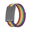 Correa de reloj Amazfit Helio con anillo metálico de dos secciones y cierre de velcro de nailon (arcoíris)