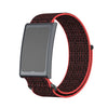Correa de reloj para Amazfit Helio con anillo metálico de dos secciones y cierre de velcro de nailon (rojo y negro)