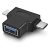 Convertidor OTG 2 en 1 JUNSUNMAY USB 3.0 a Micro USB y Adaptador Tipo-C