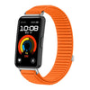 Correa de reloj de nailon tejido con cierre de velcro y interfaz metálica para Huawei Band 10/9/8 (naranja)