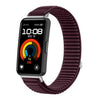 Correa de reloj de nailon tejido con cierre de velcro y interfaz metálica para Huawei Band 10/9/8 (color ciruela)