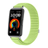 Correa de reloj de nailon tejido con cierre de velcro y interfaz metálica para Huawei Band 10/9/8 (verde)