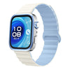 Correa magnética de silicona Wave para Huawei Watch Fit 5 / Fit 5 Pro / Fit 4 (Blanco antiguo y azul)