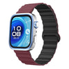 Correa magnética de silicona Wave para Huawei Watch Fit 5 / Fit 5 Pro / Fit 4 (rojo vino y negro).