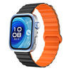 Correa magnética de silicona Wave para Huawei Watch Fit 5 / Fit 5 Pro / Fit 4 (Negro Naranja)