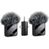 Mini micrófono de solapa inalámbrico con receptor 3 en 1 y micrófono dual para entrevistas, vlogs y podcasts.