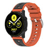 Correa de reloj de silicona de 20 mm con rayas verticales bicolor (naranja y negro)