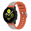 Correa de reloj de silicona de 20 mm con rayas verticales bicolor (naranja y gris)