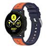 Correa de reloj de silicona de 20 mm con rayas verticales bicolor (azul marino y naranja)