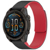 Correa de silicona magnética de liberación rápida para reloj Garmin de 22 mm con rayas verticales (negro y rojo)