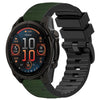 Correa de reloj Garmin de 26 mm, de silicona, híbrida, de cuero y nailon, de liberación rápida (nailon verde militar y silicona)