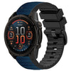 Correa de reloj Garmin de 22 mm, de silicona, híbrida, de cuero y nailon, de liberación rápida (nailon azul medianoche y silicona)