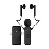 Micrófono de solapa inalámbrico K3 con auriculares integrados y receptor 2 en 1 para transmisión en vivo, videoblogs y entrevistas (negro)