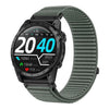 Correa de reloj de nailon tejido con cierre de velcro y interfaz metálica para Garmin de 22 mm (verde abeto)