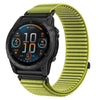 Correa de reloj de nailon tejido con cierre de velcro y interfaz metálica para Garmin de 26 mm (verde campo)