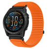 Correa de reloj Garmin de 20 mm con cierre de velcro y nailon tejido, interfaz metálica (naranja)