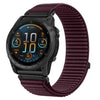 Correa de reloj Garmin de 20 mm con cierre de velcro y nailon tejido, interfaz metálica (color ciruela)