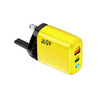 Cargador GaN 45W PD3.0 + QC3.0 totalmente compatible con protocolos para portátiles y tabletas, enchufe británico (amarillo)