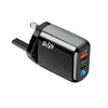 Cargador GaN 45W PD3.0 + QC3.0 totalmente compatible con el protocolo para portátiles y tabletas, enchufe británico (negro)
