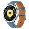 Correa de cuero con hebilla plateada para Huawei Watch GT 6 de 46 mm (azul)