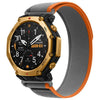 Correa de nailon con cierre de velcro para Amazfit T-Rex 3 Pro de 48 mm, Wild Path Loop (naranja y gris)