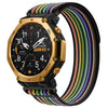 Correa de nailon con cierre de velcro para Amazfit T-Rex 3 Pro de 48 mm, color negro
