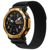 Correa de nailon con cierre de velcro para Amazfit T-Rex 3 Pro de 48 mm, color negro oscuro