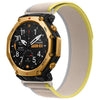 Correa de nailon con cierre de velcro para Amazfit T-Rex 3 Pro de 48 mm, modelo Wild Path Loop (amarillo y beige)