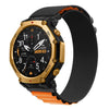 Correa de nailon Alpine Loop para Amazfit T-Rex 3 Pro de 48 mm (negro y naranja)
