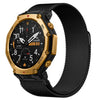 Correa magnética milanesa de acero inoxidable para Amazfit T-Rex 3 Pro de 48 mm (negra)