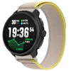 Correa de reloj de nailon con cierre de velcro para Suunto Race 2 Wild Path Loop (amarillo y beige)